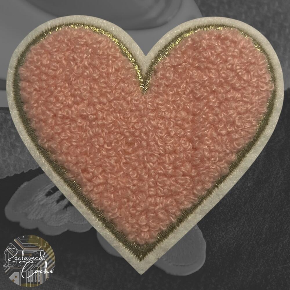 Heart in Light Pink Iron On Patch